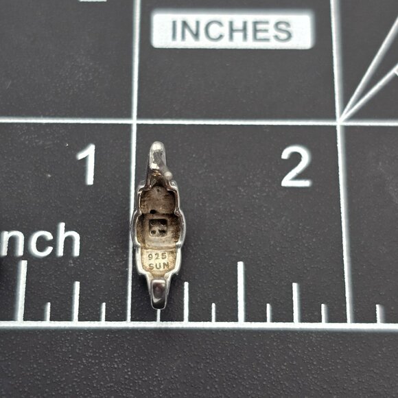 Sterling Silver & Black Rhinestone Half Hoop Post Earrings .75" Prong Setting - Picture 9 of 9